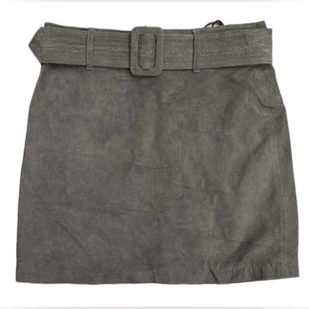 NEW! BLANK NYC | 'High Altitude' 100% Suede Leather Belted Mini Skirt -[size 26]